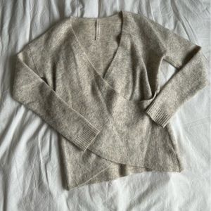 The Group by Babaton Greige Cross Front Sweater in XS ☕️